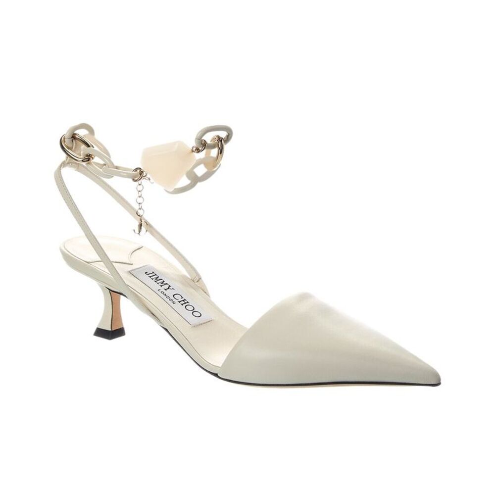 Jimmy Choo Rue 50 Leather Pump, White